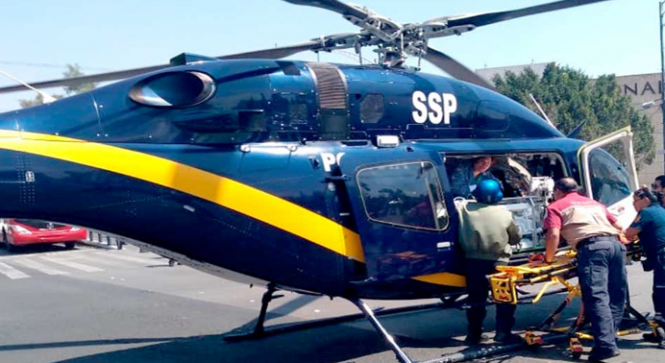 Trasladan a paciente en helicóptero de la SSC