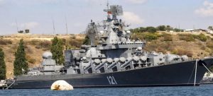 Hunden el buque de guerra “Moskva” en el mar Negro