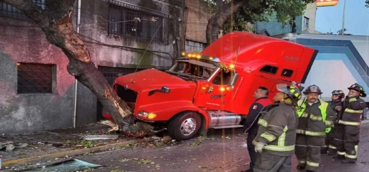 Tráiler se estrella contra árbol en el Circuito Interior