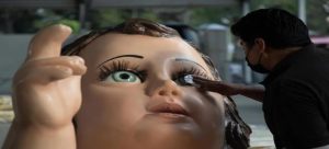 Niño Dios gigante en la alcaldía Iztapalapa