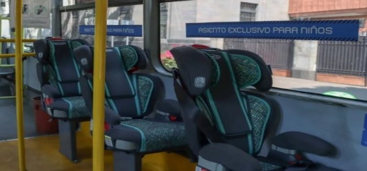 Realizan pruebas de asientos exclusivos para niños en el transporte público