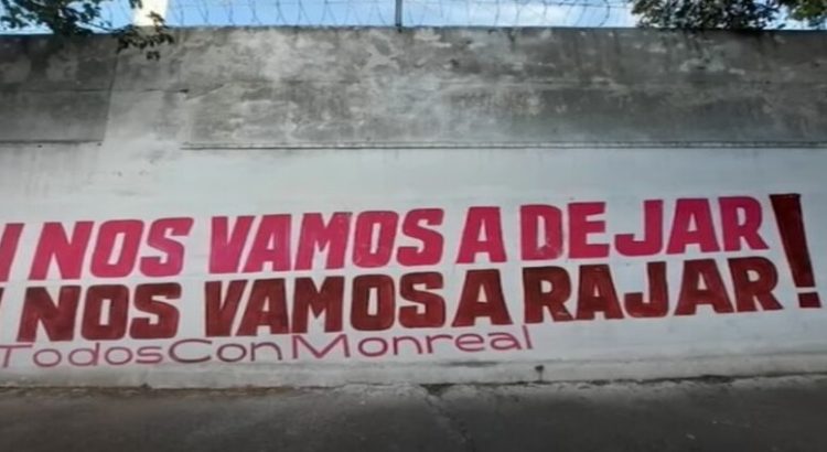 Aparecen muros con pintas en apoyo a Monreal