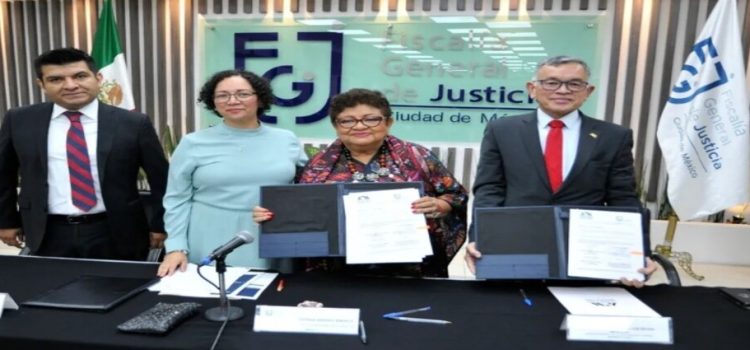 Firman convenio contra la violencia de género Ernestina Godoy y el rector de la UAM
