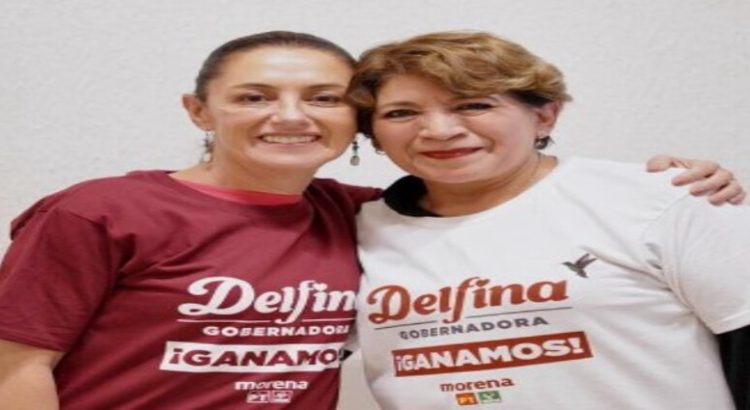 Claudia Sheinbaum celebra a Delfina Gómez como la nueva gobernadora de Edomex