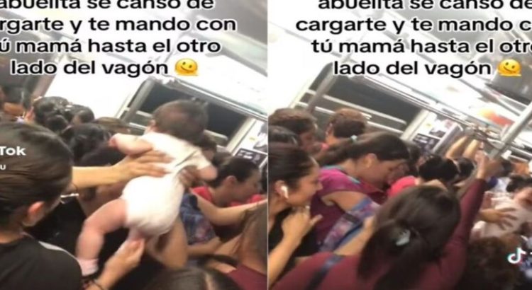 Bebé pasa de mano en mano hasta llegar a su mamá en el Metro de CdMx