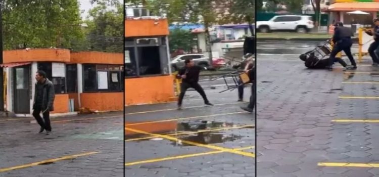 Policías desarmaron a un hombre usando unas sillas