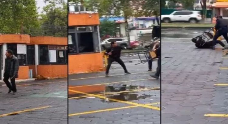 Policías desarmaron a un hombre usando unas sillas