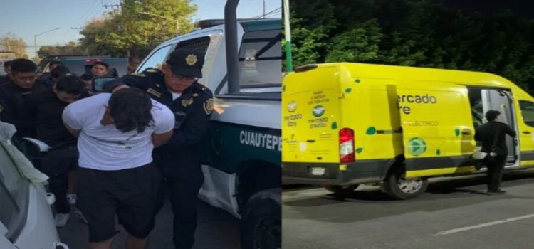 Ocho sujetos fueron detenidos por robar a una camioneta de Mercado Libre en CdMx