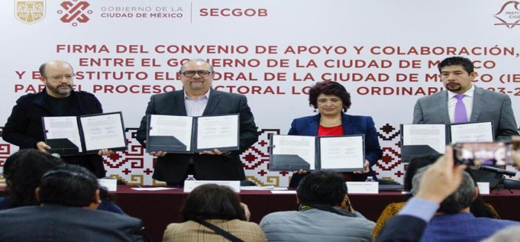 Gobierno de CDMX y el IECM firman convenio de colaboración para el proceso Electoral 2023-2024