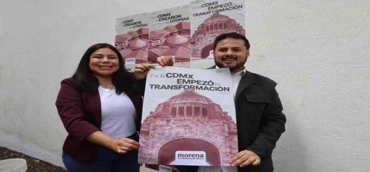 Comienza Morena a pegar propaganda en CDMX