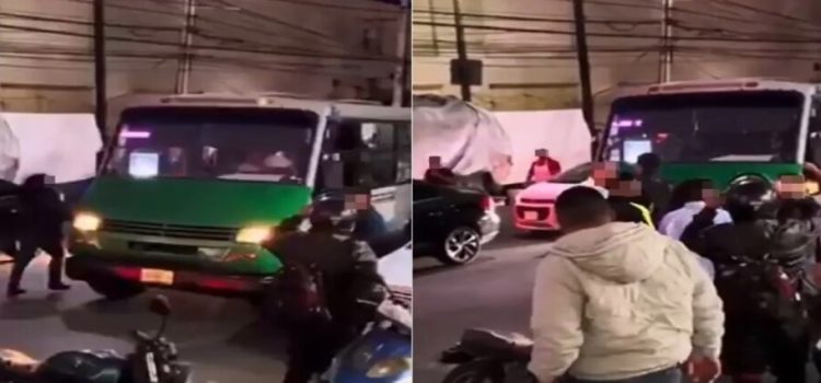 Microbusero es captado golpeando a una mujer en CDMX