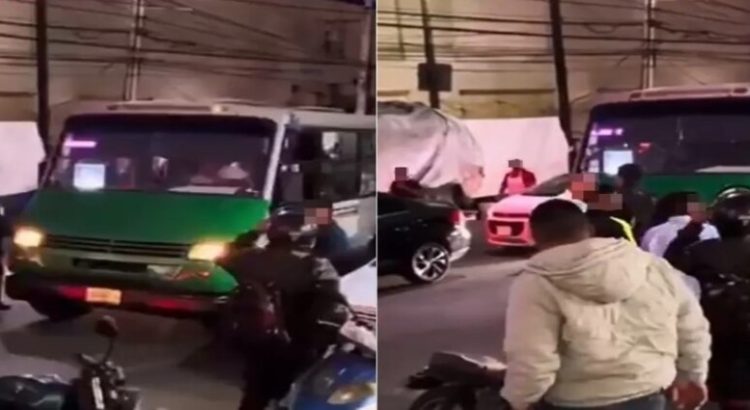 Microbusero es captado golpeando a una mujer en CDMX