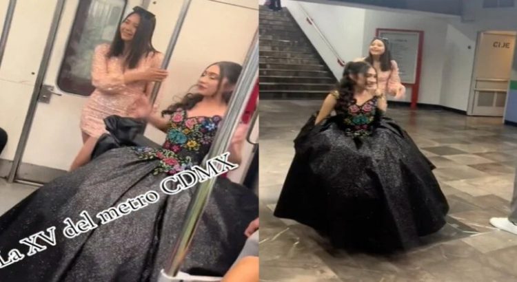 Quinceañera se viraliza al llegar a su fiesta en el Metro capitalino