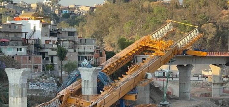 Colapsa lanzadora de dovelas de obras del Tren Interurbano