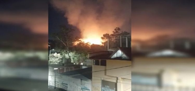 Incendio en deportivo de San Pedro Mártir en la alcaldía Tlalpan