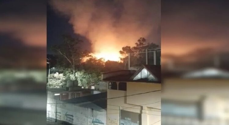 Incendio en deportivo de San Pedro Mártir en la alcaldía Tlalpan