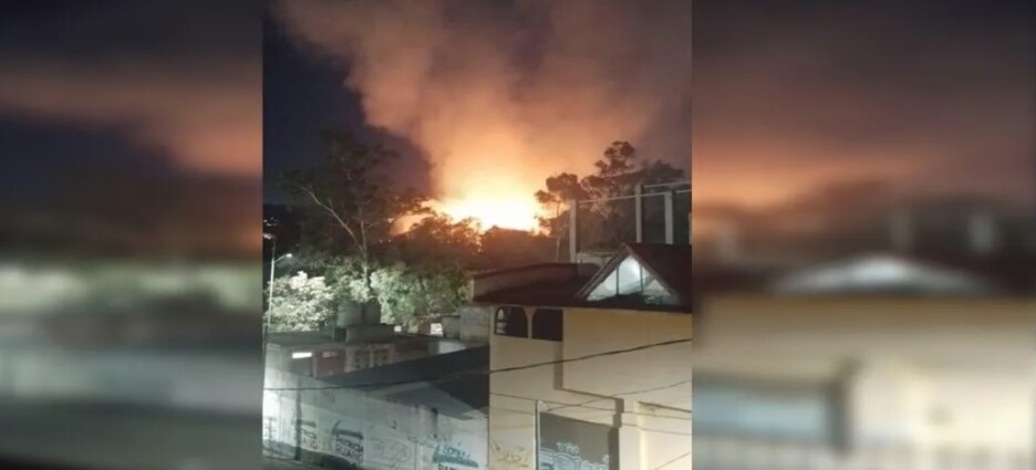 Incendio en deportivo de San Pedro Mártir en la alcaldía Tlalpan