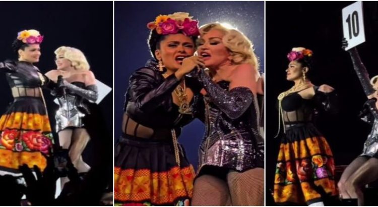 Salma Hayek la última invitada de Madonna en concierto de CDMX