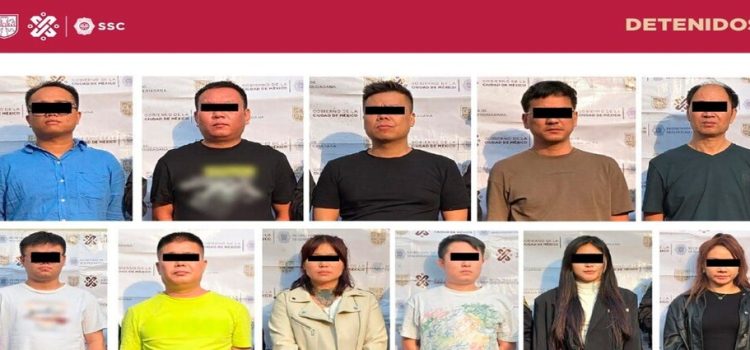 Detienen a 11 ciudadanos chinos en CDMX por venta de drogas y explotación sexual