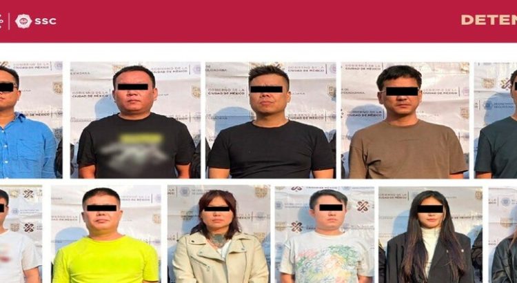 Detienen a 11 ciudadanos chinos en CDMX por venta de drogas y explotación sexual