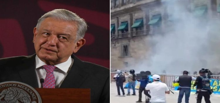 AMLO considera petardazos contra Palacio Nacional como “actos de provocación”