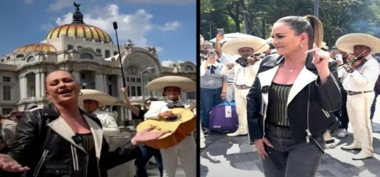 María José se avienta un ‘palomazo’ en la explanada de Bellas Artes