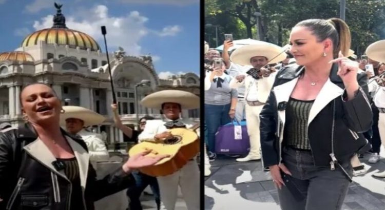 María José se avienta un ‘palomazo’ en la explanada de Bellas Artes