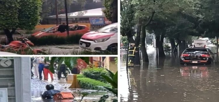 Lluvias en CDMX provocan inundaciones, vehículos terminan bajo el agua