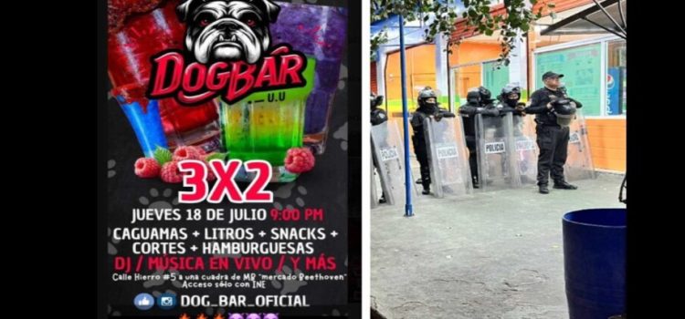 Catean el ‘DogBar’ por clandestinas y venta de droga a menores