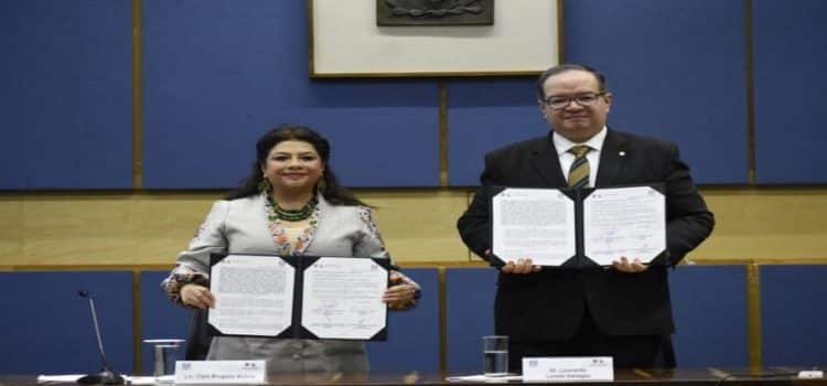 Clara Brugada firma convenio con la UNAM para atender problemas sociales en la CDMX