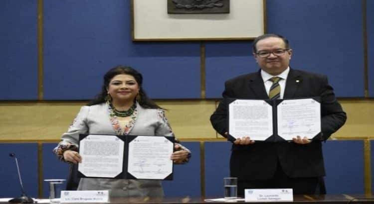 Clara Brugada firma convenio con la UNAM para atender problemas sociales en la CDMX