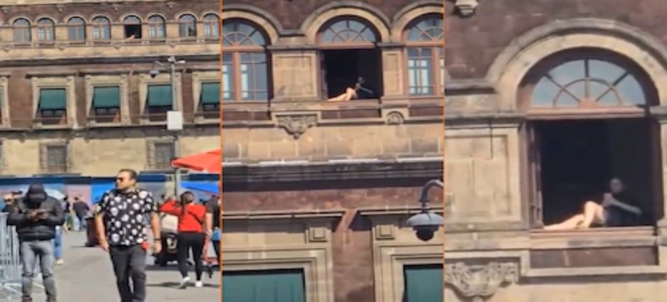 Video de mujer en balcón de Palacio Nacional desata polémica… pero era falso