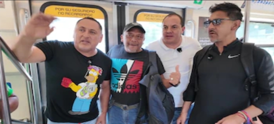 Cuauhtémoc Blanco sorprende en el Metro de CDMX junto a Germán Villa e Isaac Terrazas